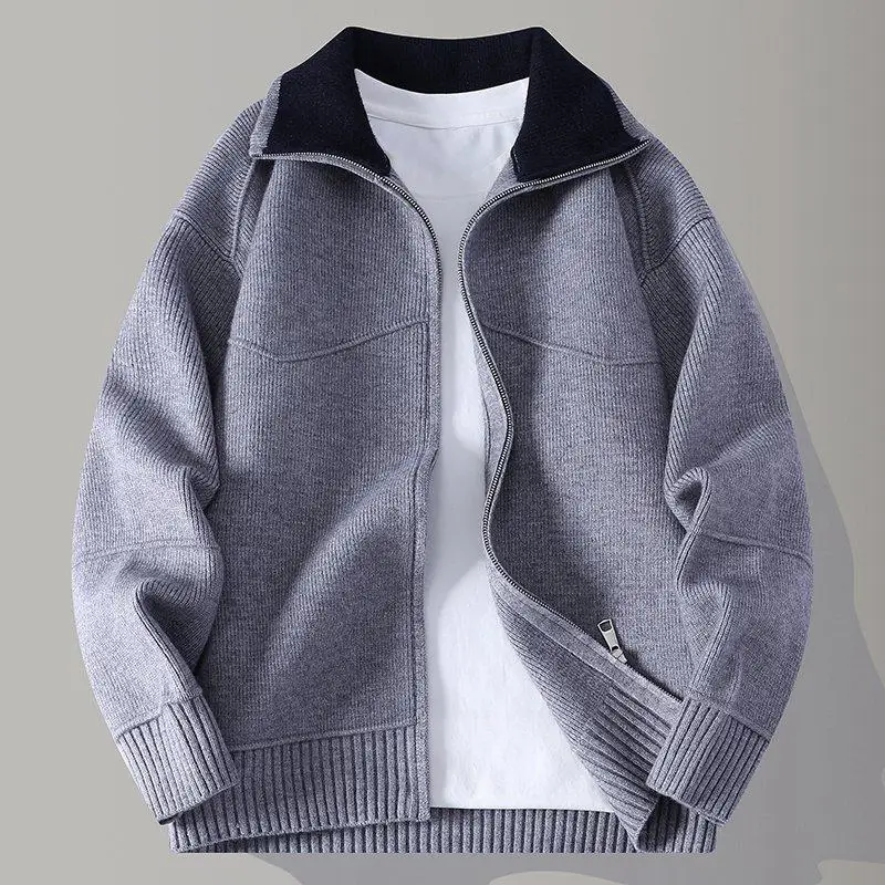 

Spring New Sle Men's Knitted Long Sve Sweater Warm Collar Casual Sle Daily Wear Polyester Fiber Soft Comfortable Fit