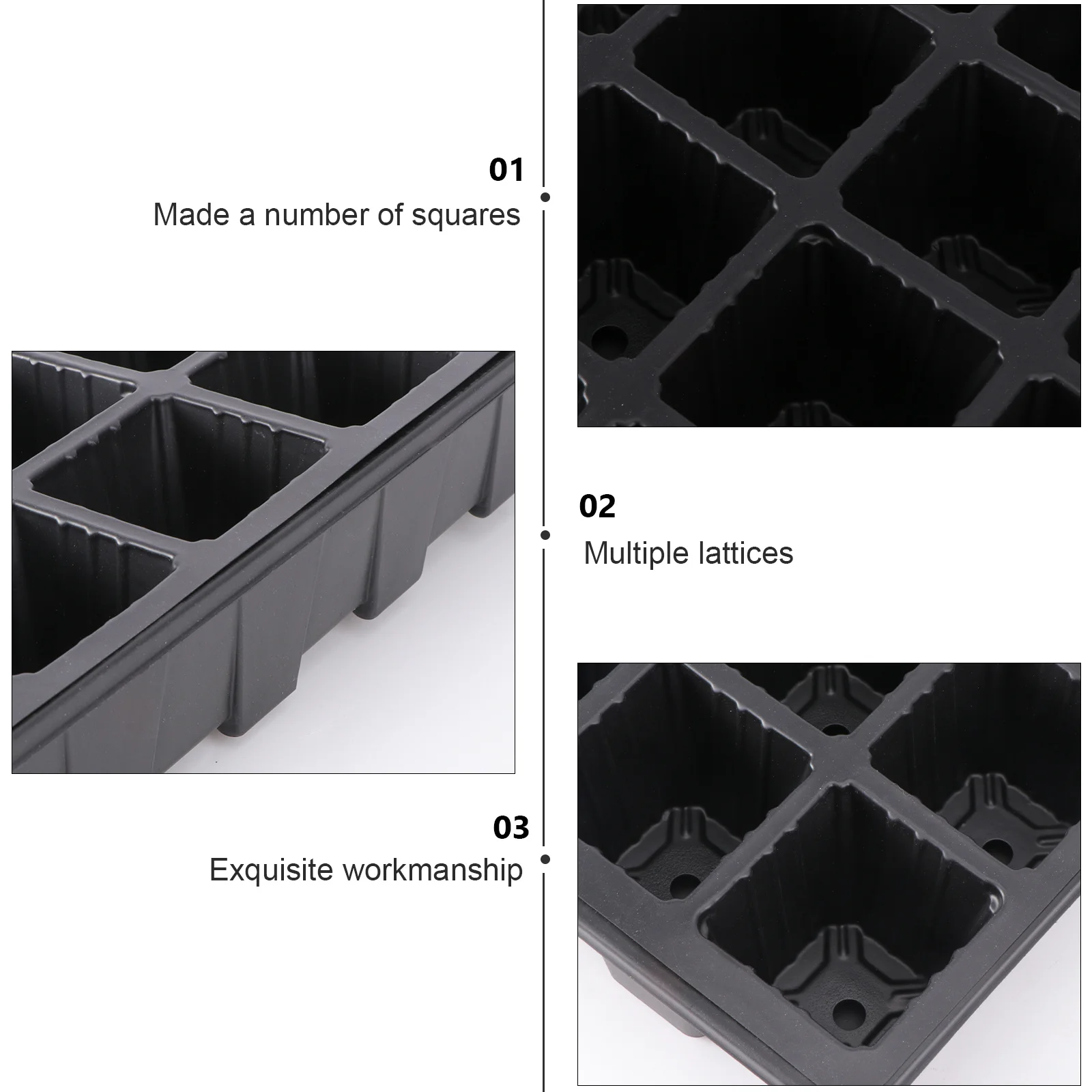 

2Sets Gardening Supplies Nursery Tray 24 Grids Plastic Transparent Seedling Tray Vegetable Germination Plant Growing Trays