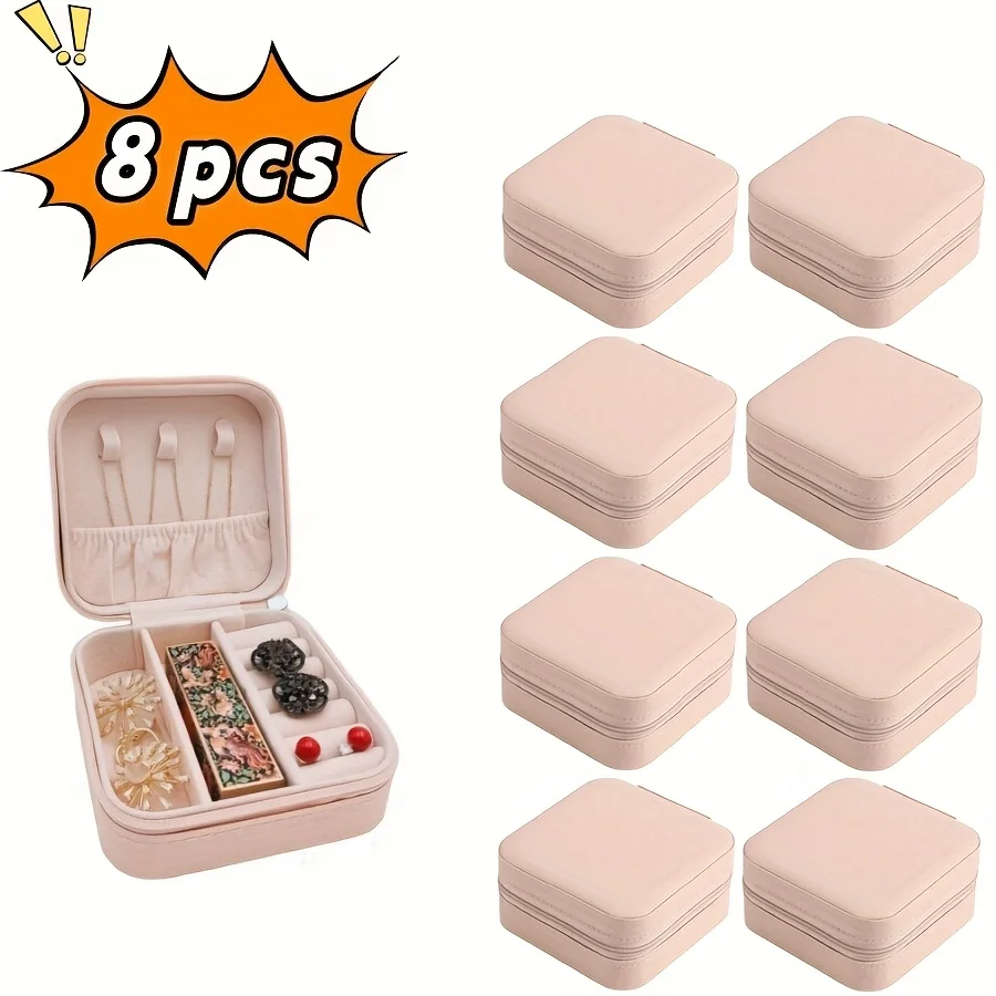 

Mini Jewelry Box, Portable Travel Zipper Storage Box, Sorting Rings, Earrings, Necklaces, Valentine's Day Gifts, Christmas Gifts