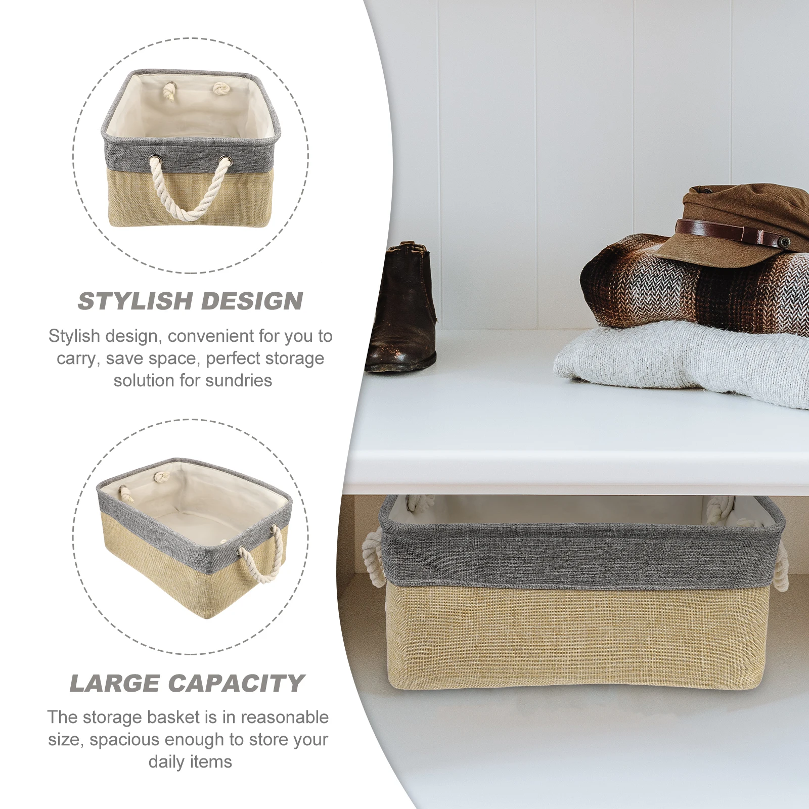 

Foldable Storage Basket Rectangular Cloth Container Collapsible Home ganization Toy Laundry Basket Fabric Box Storage Solution