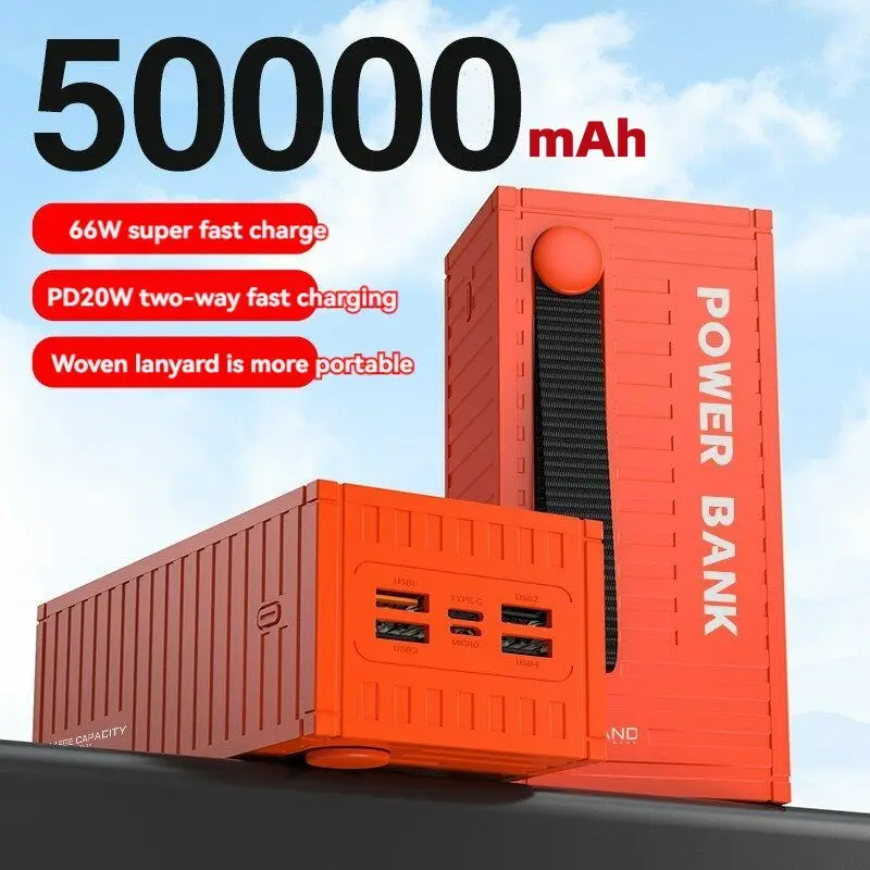 New Mobile Power Bank Fast Charging 120W mAh 50000mAh Outdoor Portable Live Streaming Mobile Power Bank