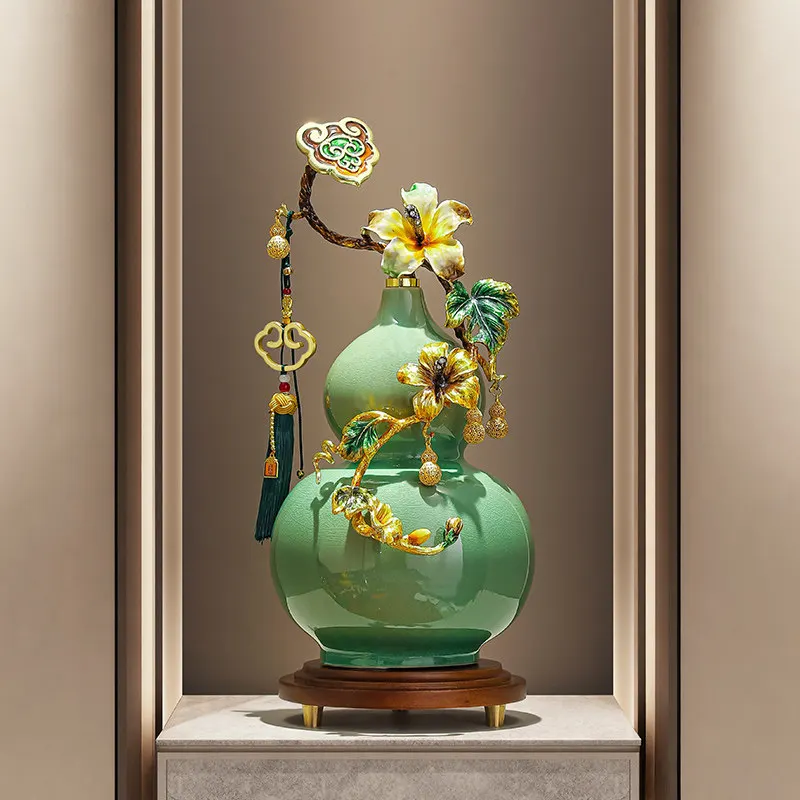 Five Blessings And Ruyi Calabash Ornament,Ceramic Sculpture Living Room Entrance Niche,TV Cabinet,Office Desktop Decoration,Gift