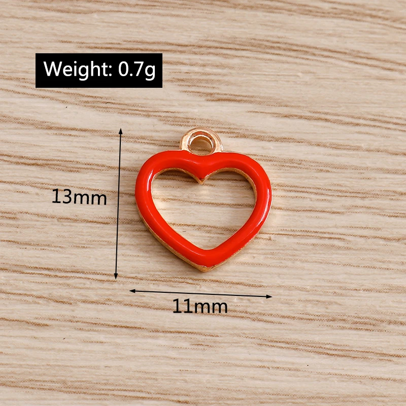 Tusember 10 Stück Neue Legierungs-Romantik-Valentinstags-Charms Rote Liebesherz-Anhänger für DIY-Armband-Schlüsselanhänger-Schmuckherstellung – Detail 19