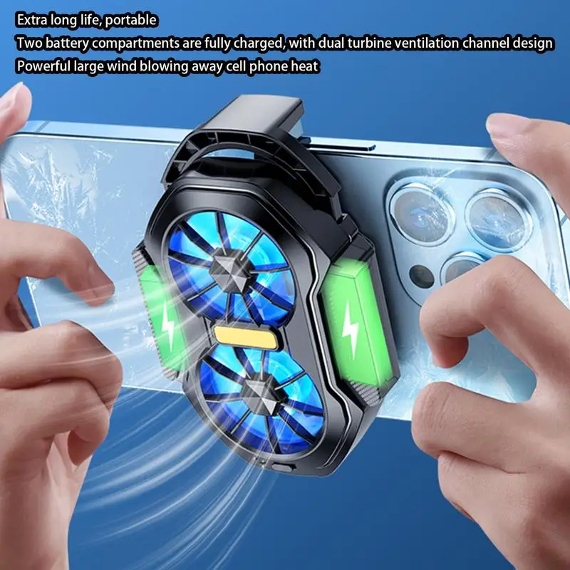 FS01 Dual Fan Rechargeable Mobile Phone Cooler Stronger Cooling Air Phone Radiator Mini Back Clip USB Radiator For 62-92mm Phone