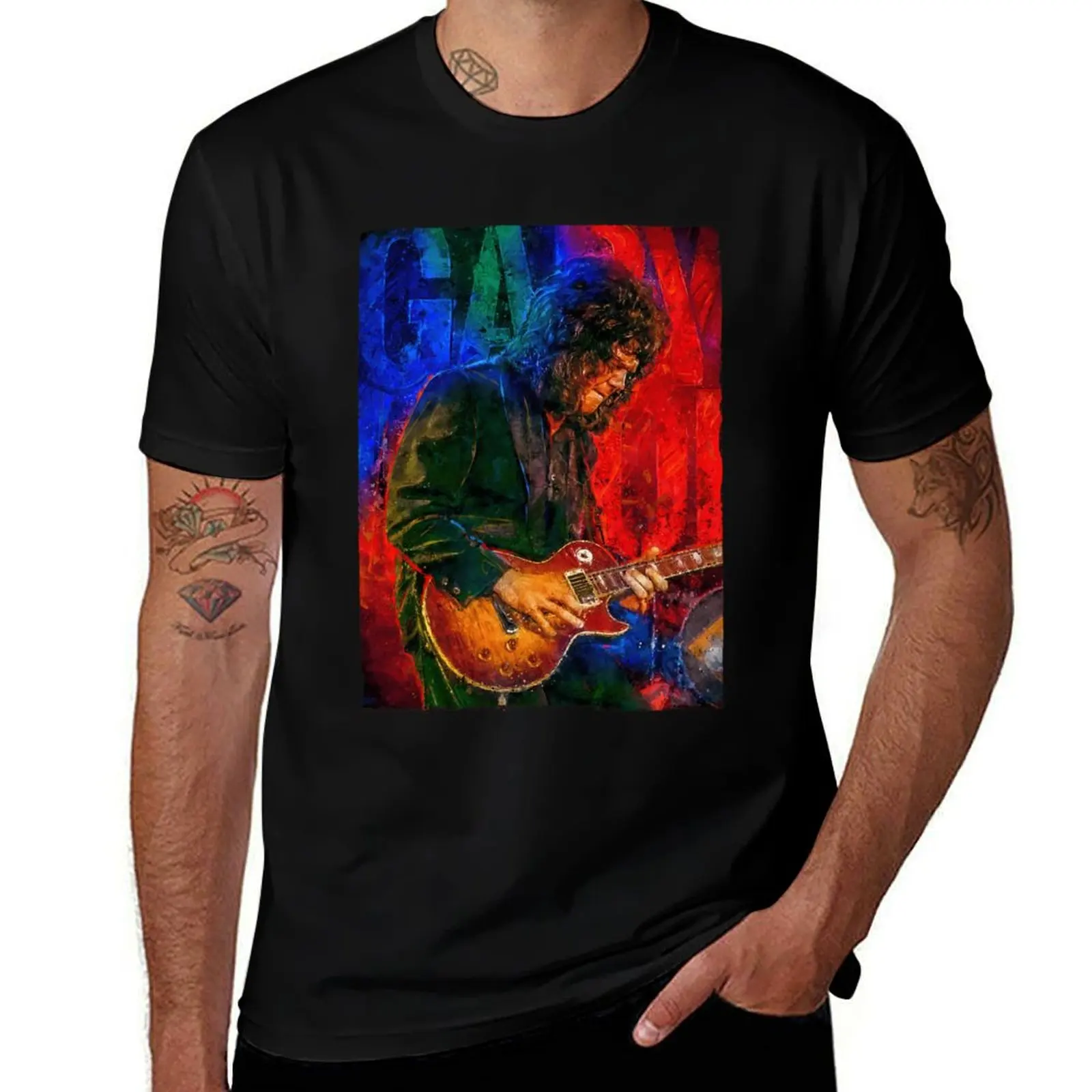 

man portrait t-shirt T-Shirt designer black shirt Tribute Gary t for Moore plain man art cotton package