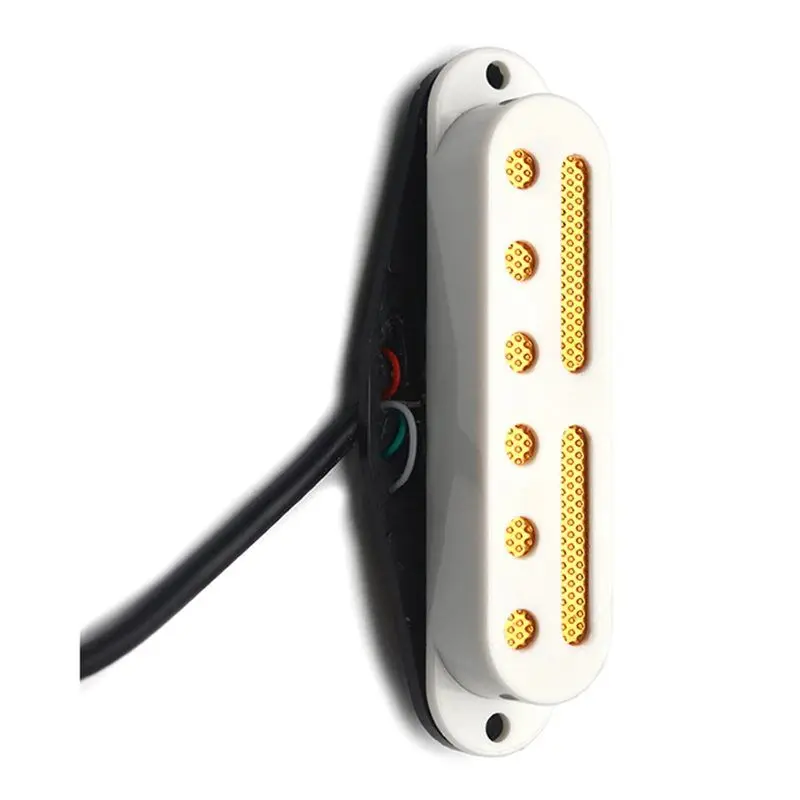 RTENTE-For ST-Single Coil Pickup Size 6 Hole+ 2 Groove Mini Humbucker With Gold And Silver Pad 9K 4C Output Coil Splitting White