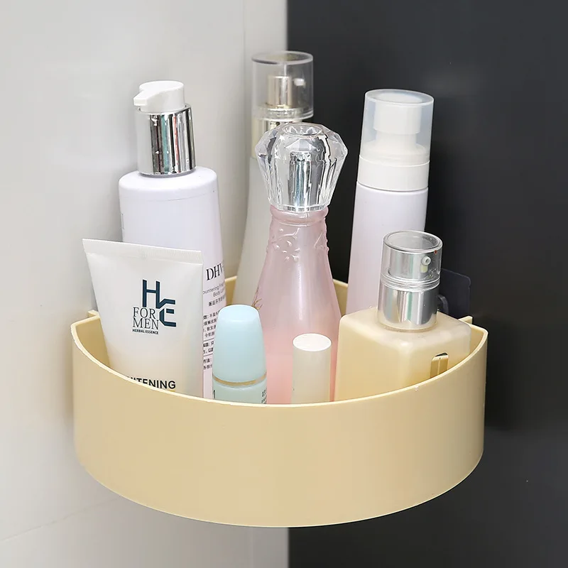 Bathroom Shelf Organizer Toilet Adhesive Shampoo Gel Storage Basket Decoration Bathroom Corner Shower Shelf Rack Accessories