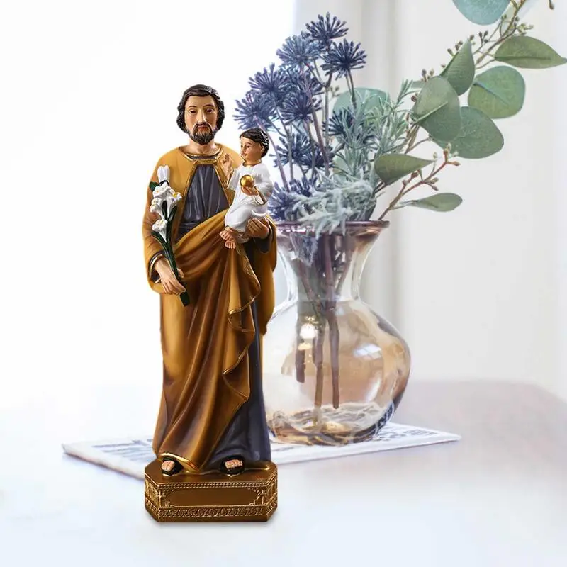 Catholic St. Joseph Statue Crafts Decoration Eco-friendly Resin Handcrafted God Jesus Statue Home Desktop Ornaments