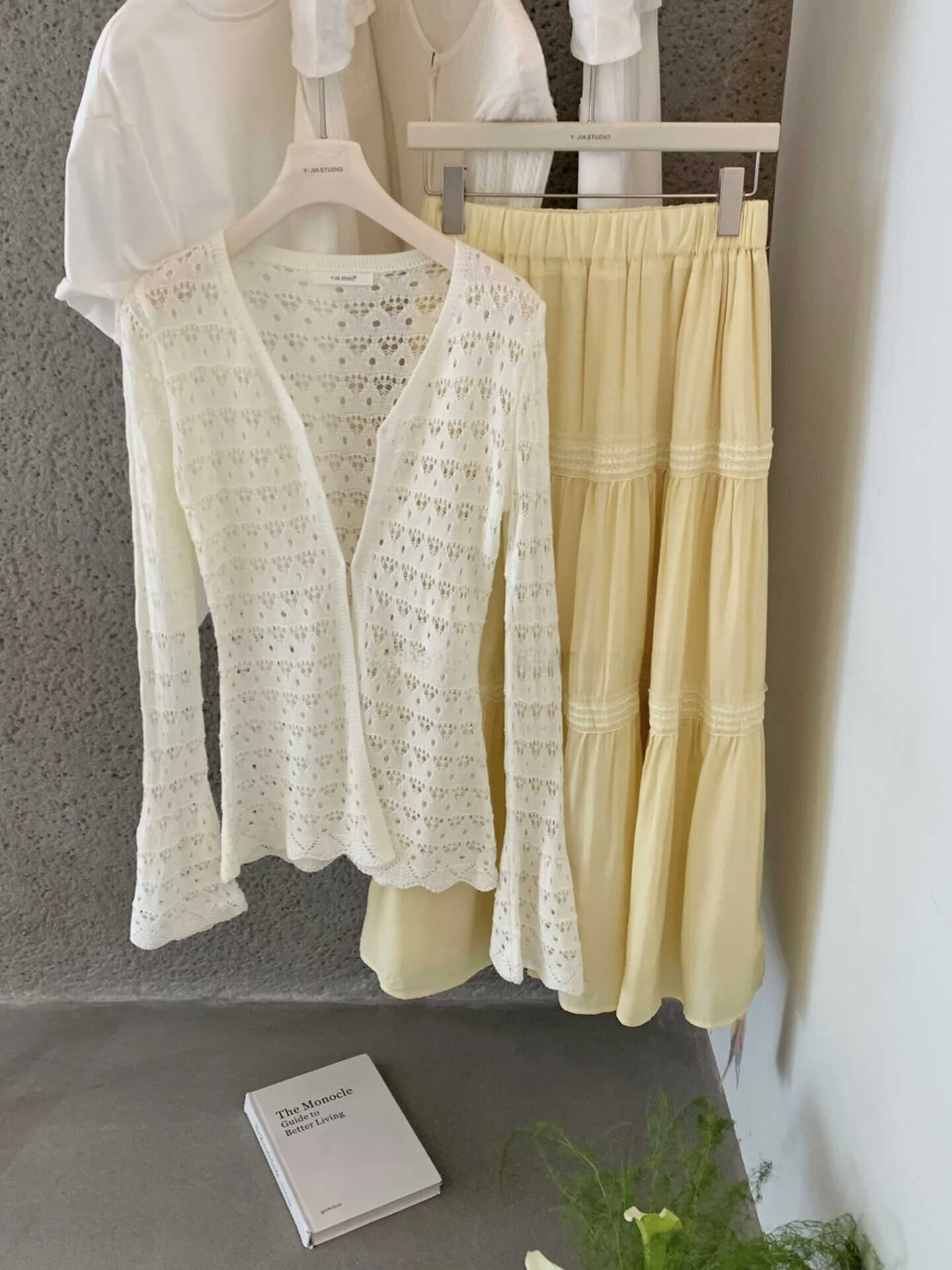 Spring 2026 Women's Ethnic Knitted Hollow out Cardigan Long Sleeve Thin Cover up Top Middle Length Spring Summer Holiday Set