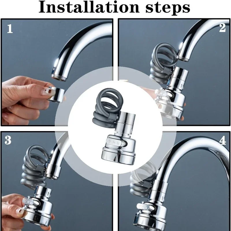 ZEXEF 3 Restaurants Accessory Kitchen Cheap 360 Degree Bathrooms Shower Faucet With Filter Extension Modes Sink Rotation