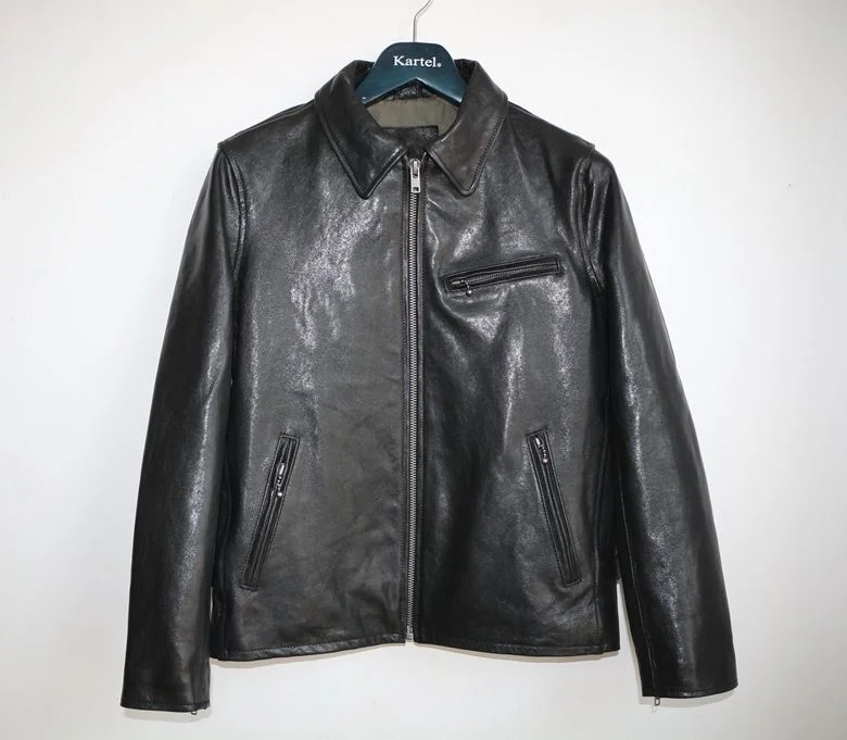 shipping,Brand men's 100% Free genuine leather Jacket,classic sheepskin jacket,biker style jacket.vegetable tanning