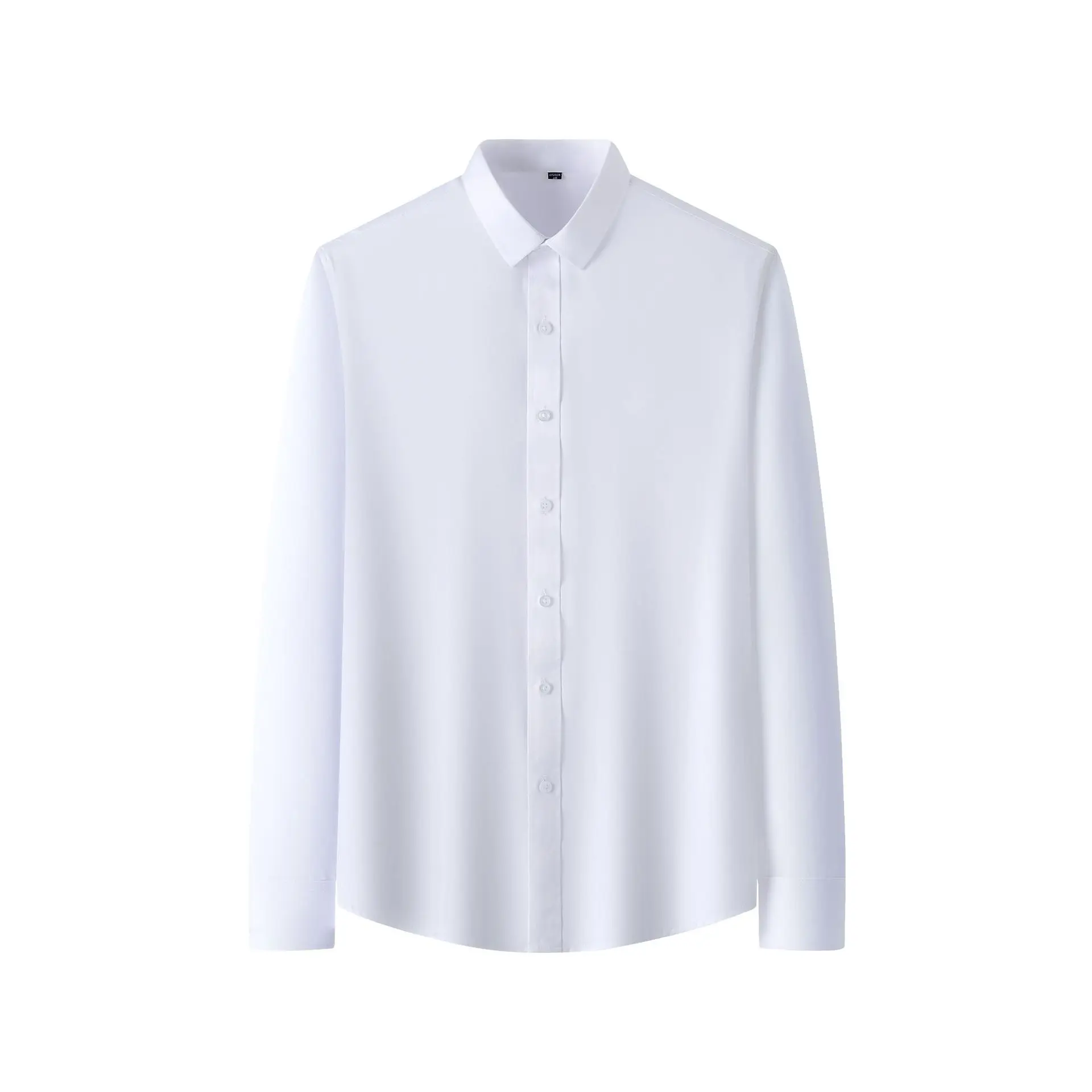 Camisa elástica de cuatro lados para hombre, ropa de trabajo de manga larga, sin planchado, informal, de negocios, talla grande