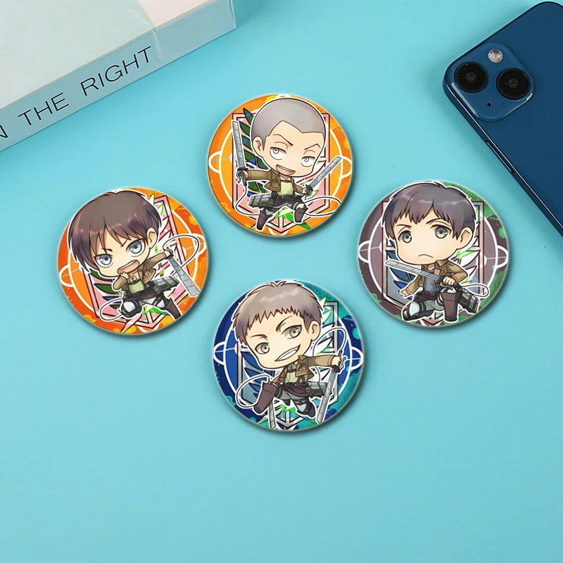 Eren Yeager Mikasa Ackerman Reiner Braun Badge Comic Anime Brooches Handmade Cute Enamel Pins for Clothes Backpack Jewelry Gifts