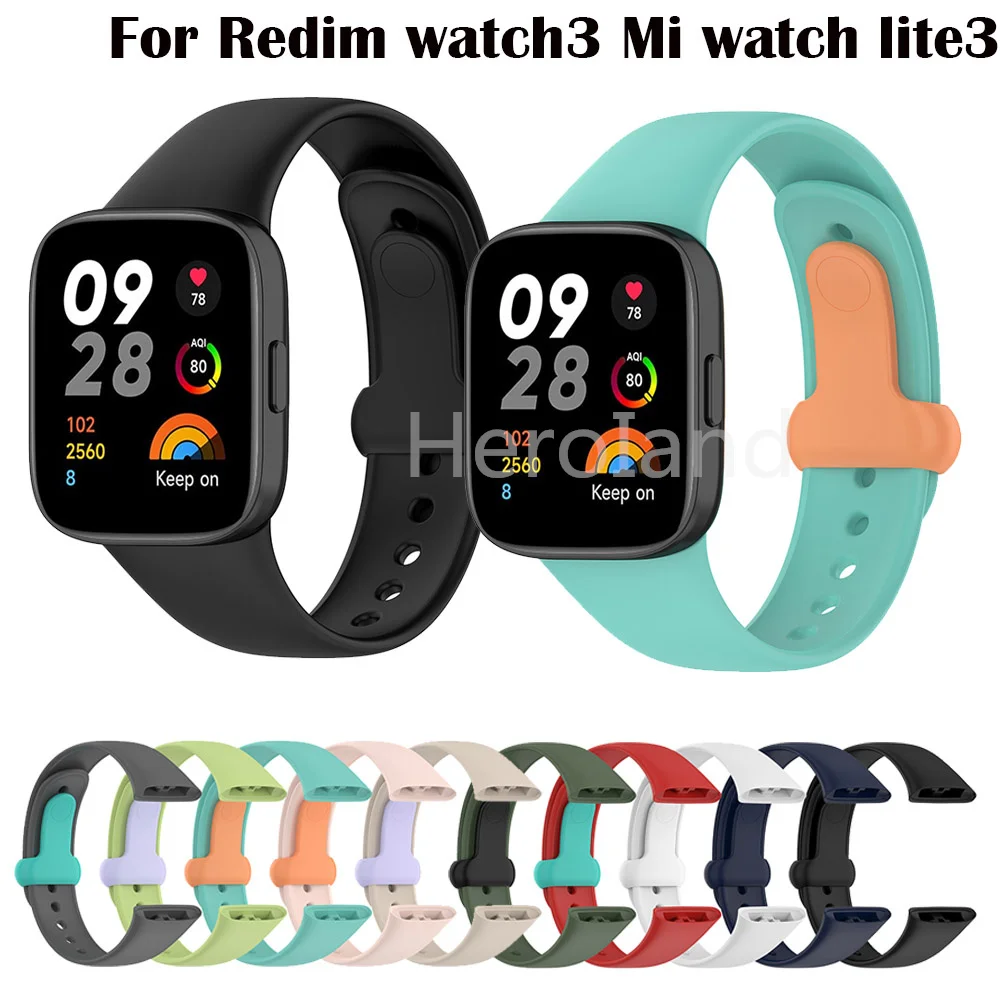 Silicone WatchBand For Redmi Watch 3 SmartWatch Band Wristbands Bracelet For Mi Watch Lite 3 Strap WristBand Accessories belt