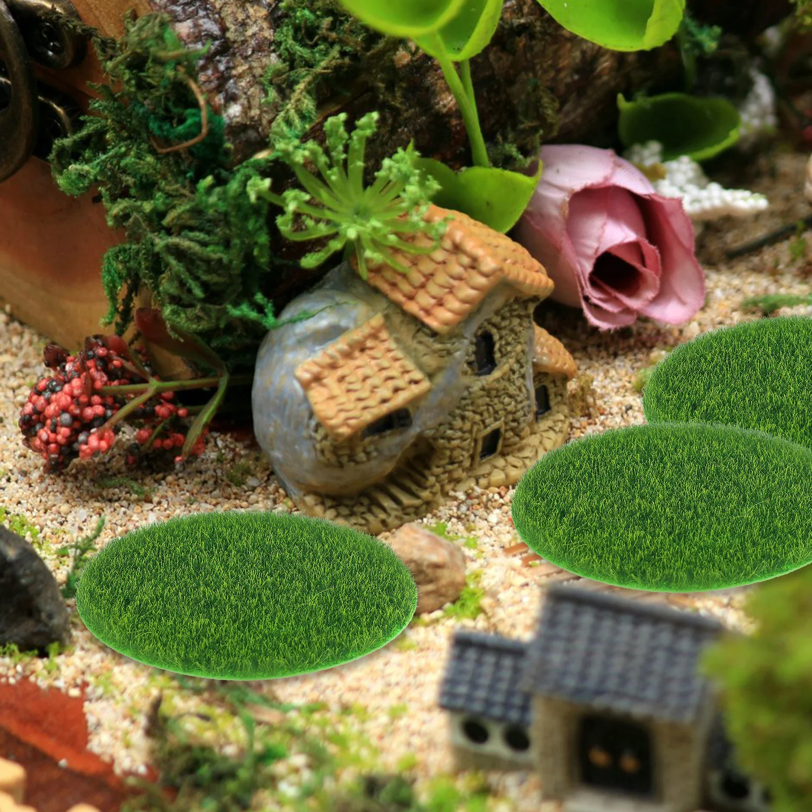 

8Pcs Miniature Artificial Grass Sheet Lifelike Moss for Fairy Garden Crafts and Outdoor Decor Artificial Moss for Crafts