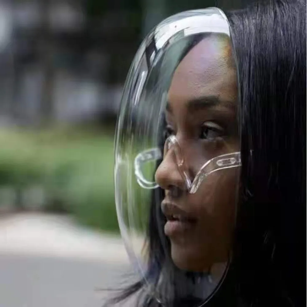 

2pcs Transparent Full Face Protective Mask Splash Proof Fog Proof Face Shield Glasses Dust Proof Breathable See Through Goggles