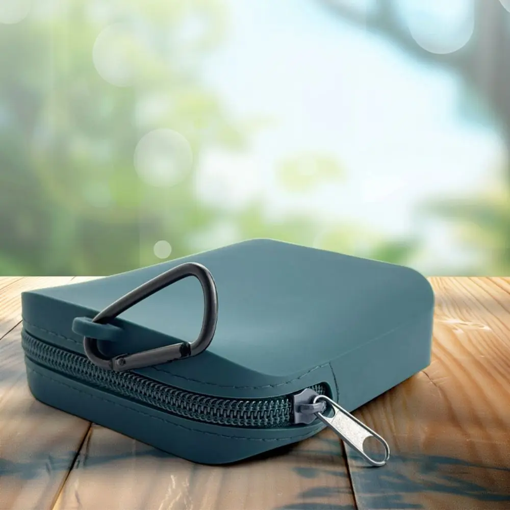 Solid Color Silicone Cosmetic Bag Contrast Color Coin Purse Multifunction Storage Bag Rectangle Large Capacity Small Item Bag