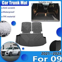 Car Accessories for Lynk & Co 09 2021~2023 2024 7 Seats Rear Trunk Floor Mats Clean Waterproof Anti-dirty Carpet TPE Storage Pad