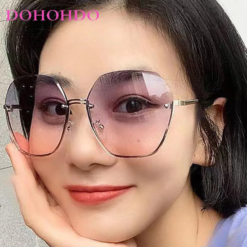 

Fashion Polygonal Rimless Metal Leg Women's Sunglasses Luxury Brand Design Men Sunglass Drive Travel Popular Shades UV400 Lentes