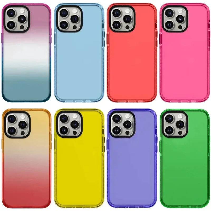 Pure Color Transparent 2.5 Acrylic iPhone 12 13 15 14 Pro Max Protective Case, Fits iPhone 15 Pro Max