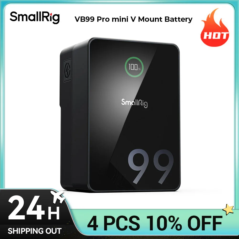 SmallRig VB99 Pro V Mount Battery, 6800mAh V-Lock Battery with 100W Two-Way PD Fast Charging, USB-C x 2/USB-A/D-TAP/DC8V/DC12V