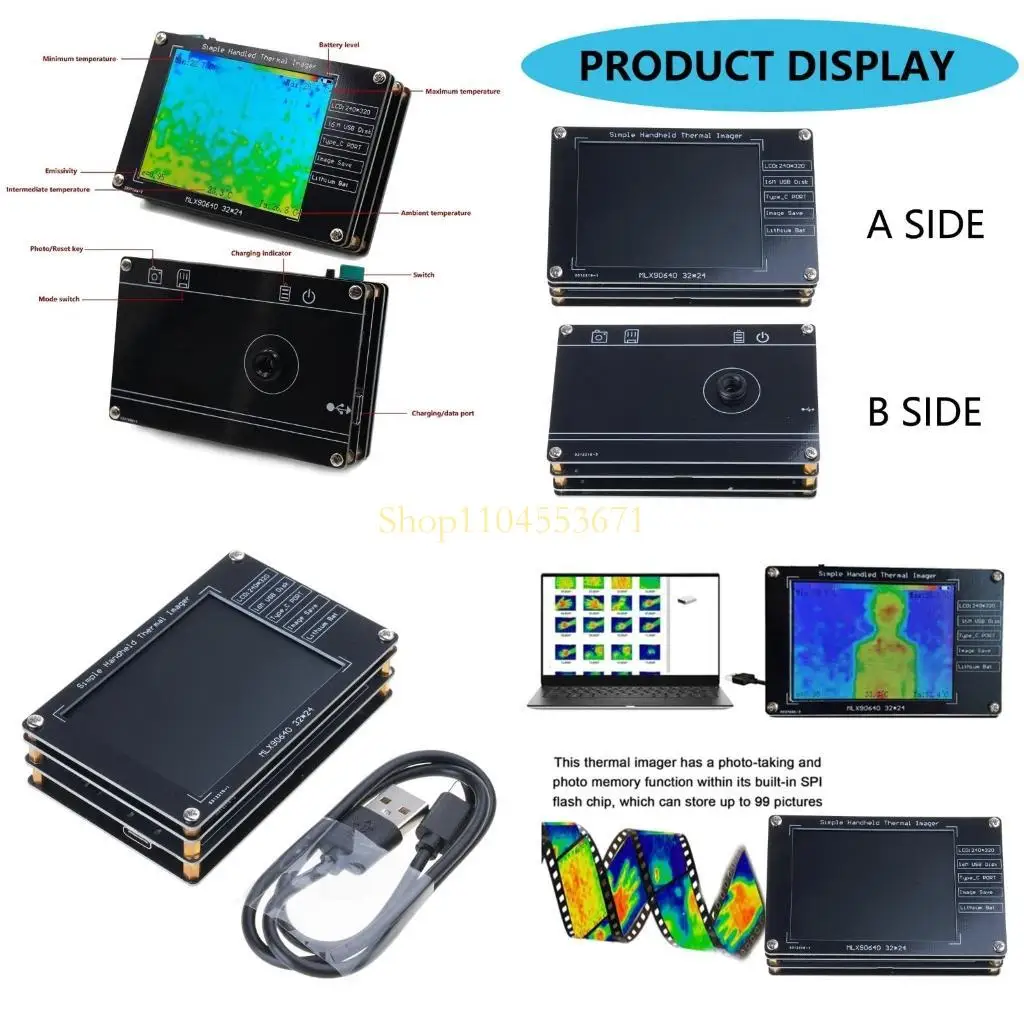 

Бестсе -ленерная портативная многофункциональная камера 3,2 дюйма тепловизионная камера с широкой температурой высокой