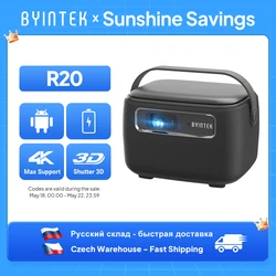 BYINTEK R20 Projector Smart Android 1080P 4K Built-in 15600mAh Battery Support 3D for Home Theater Outdoor Movies Projectors