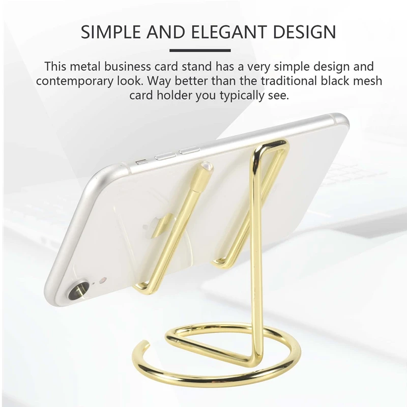 Business Card Holder For Desk, Metal Business Card Display Holder Stand, Office Desktop Name Card Holder-A69F