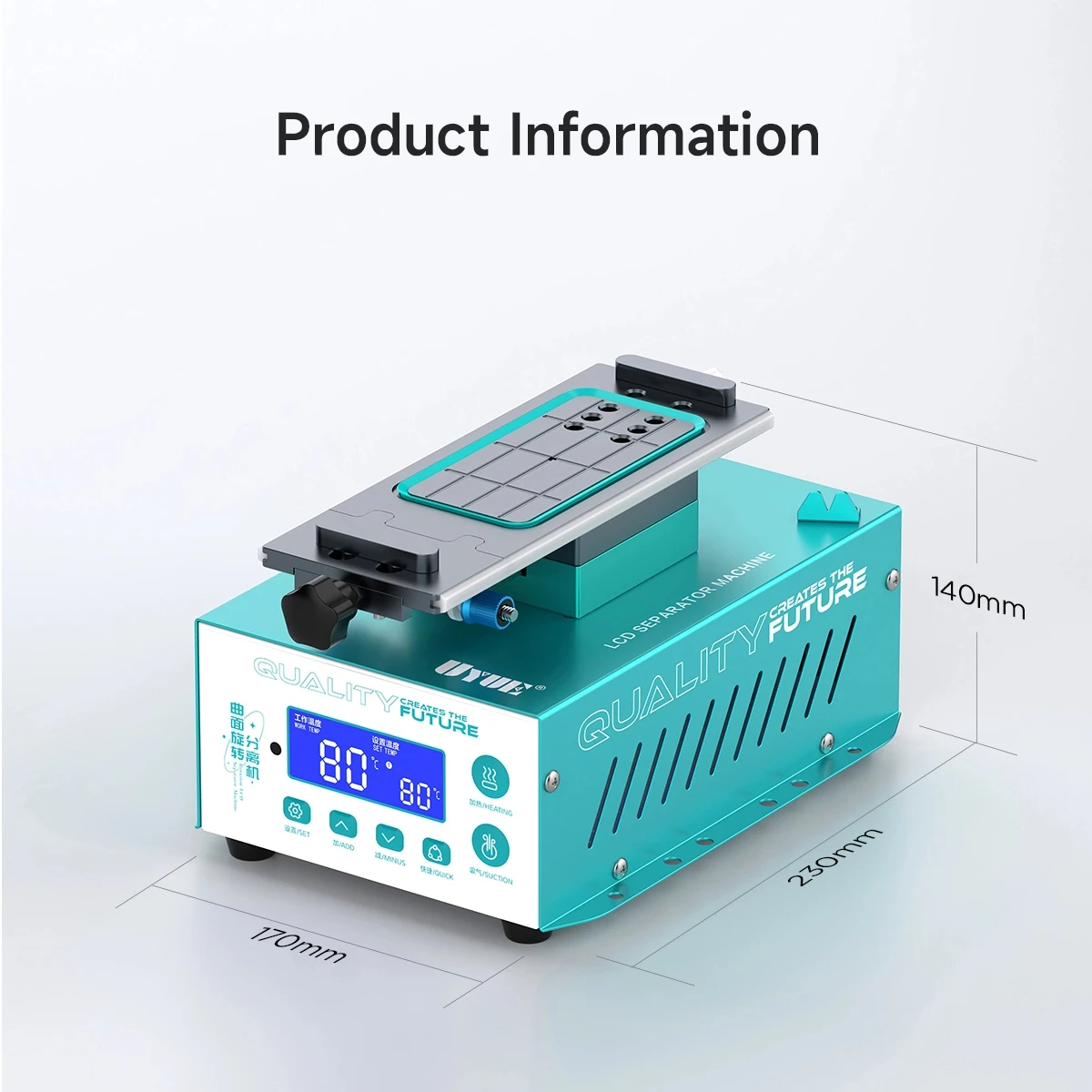 

UYUE 988S-2 AI Intelligent Voice LCD Separator Machine Fast Heating for iPhone Samsung Screen Repair