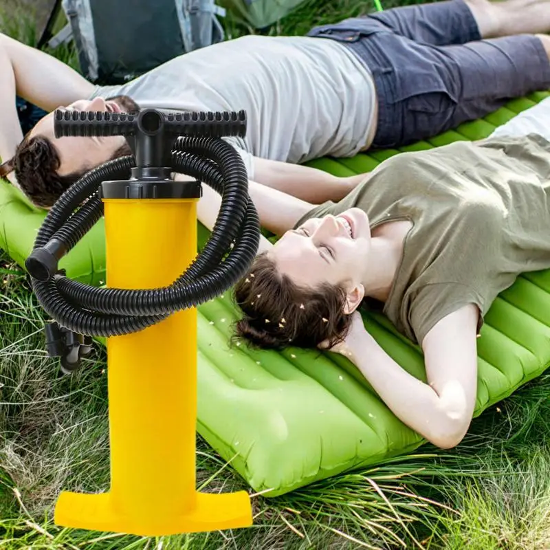 Two Way Manual Air Pump High-Pressure Manual Air Pump 4L Yellow Portable Air Pump Wear-Resistant Hand Pump With Multiple Nozzles