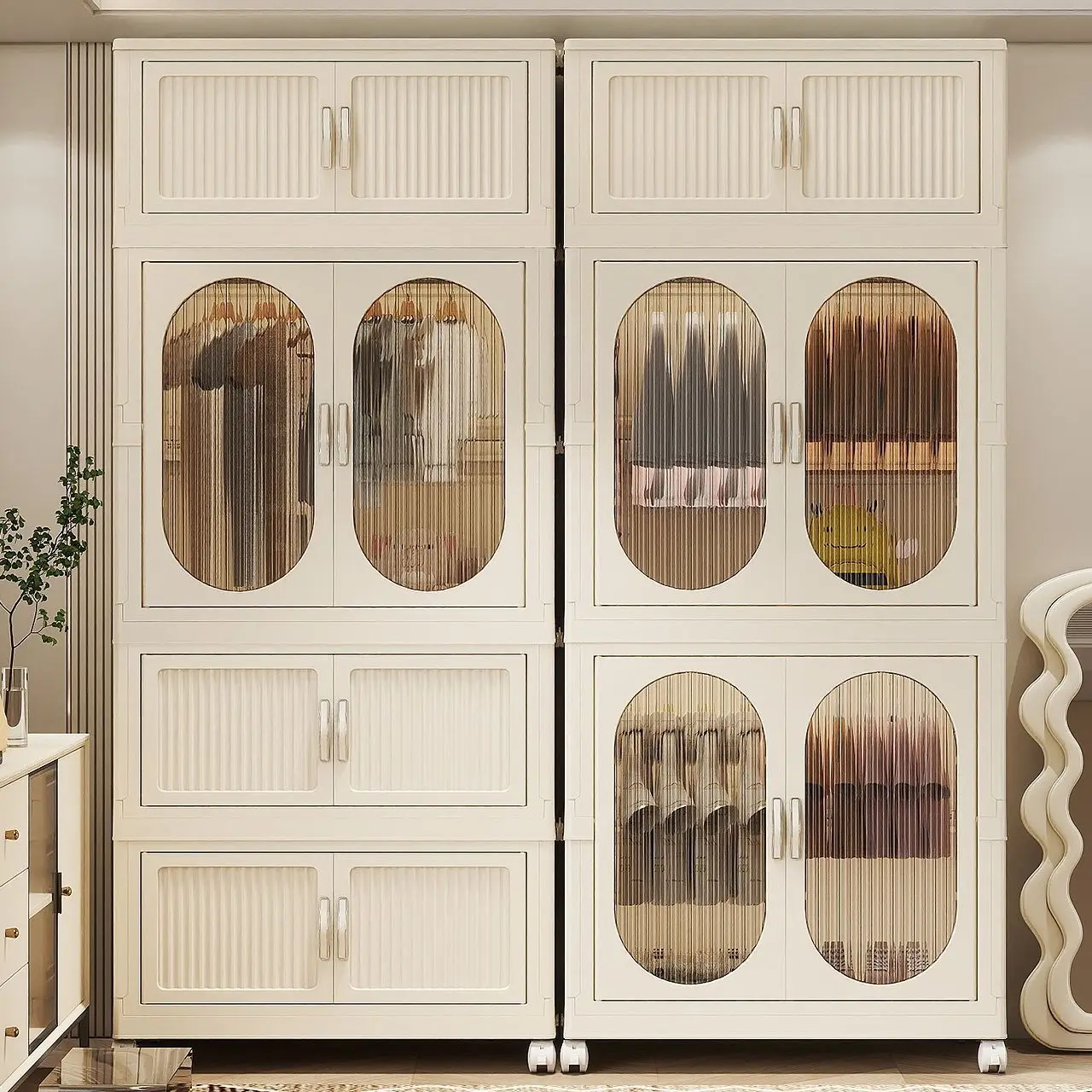 Simple Wardrobe Bedroom Home Use No Installation Foldable Storage Box Clothes Storage Cabinet Modern Minimalist Storage Cabinet