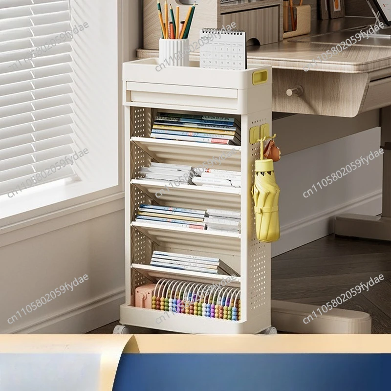 Storage Bookshelf Floor-to-ceiling Household, Bookcase Plastic Multi-functional Multi-layer Storage Shelf