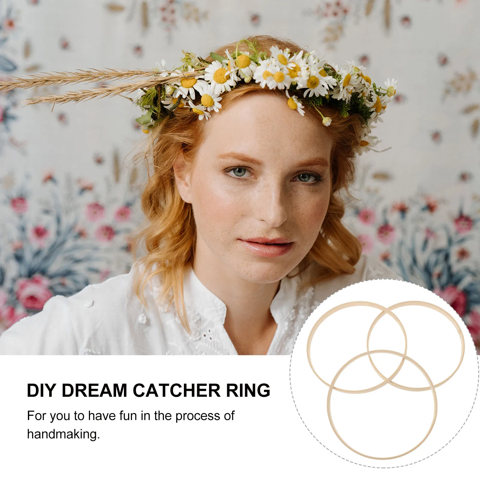 

12 Pcs Bamboo Circle Accessories Christmas Craft Dream Catcher Aldult Dreamcatcher Diy Kit Wooden Hoops Frame