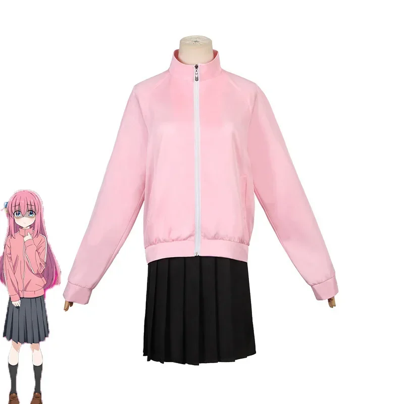 

Anime Bocchi The Rock Costume Cosplay Hitori Bocchi Cotou Hitori Hoode Outfit Sport Zipper Coat