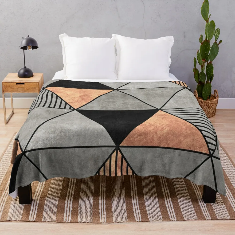 

Concrete and Copper Triangles 2 Throw Blanket blankets ands halloween Sofa Throw Soft Blankets