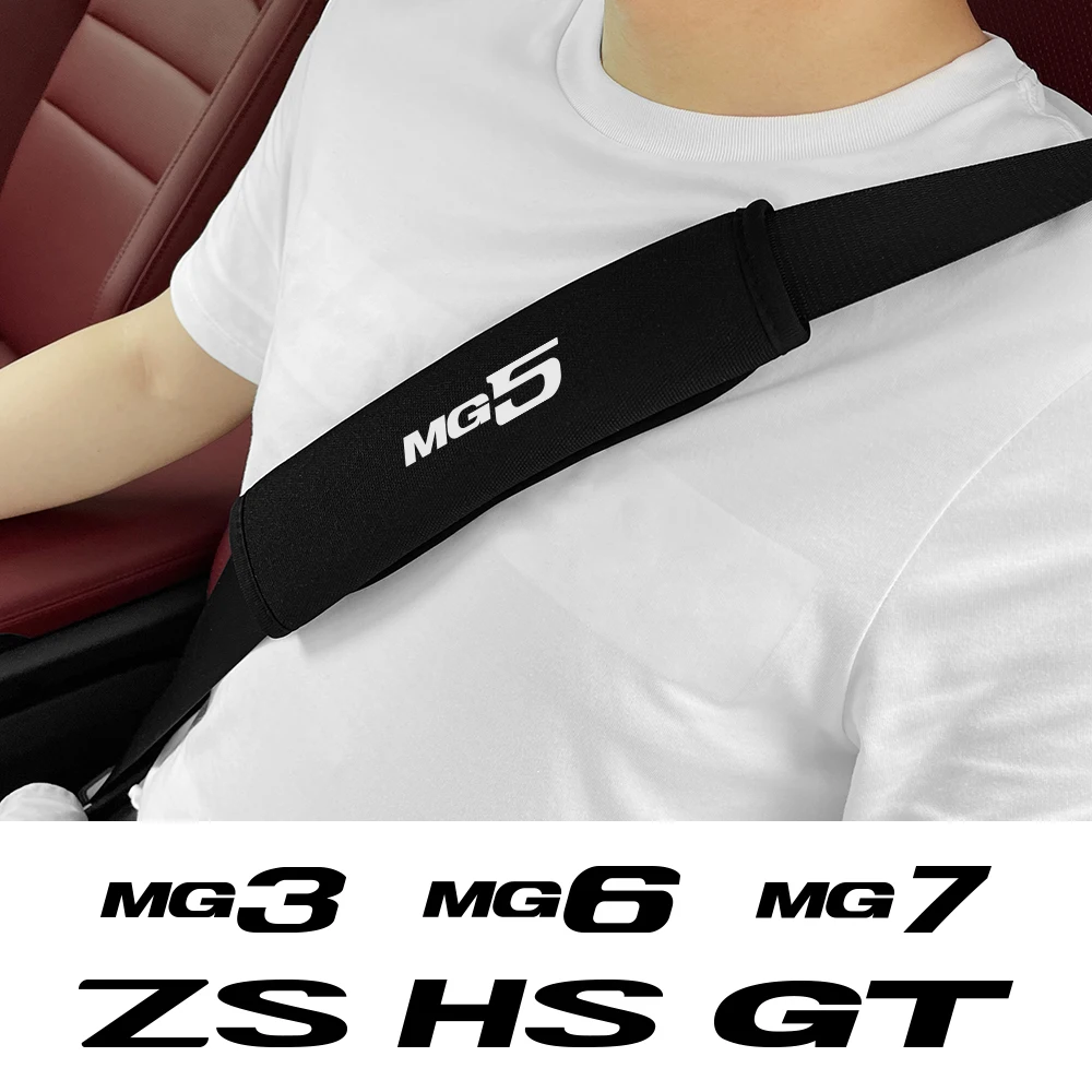 Car Seat Belt Cover Adjustable Soft Safety Belt Shoulder Strap Auto Interior Accessories For MG ZS HS GT HECTOR MG3 MG5 MG6 MG7