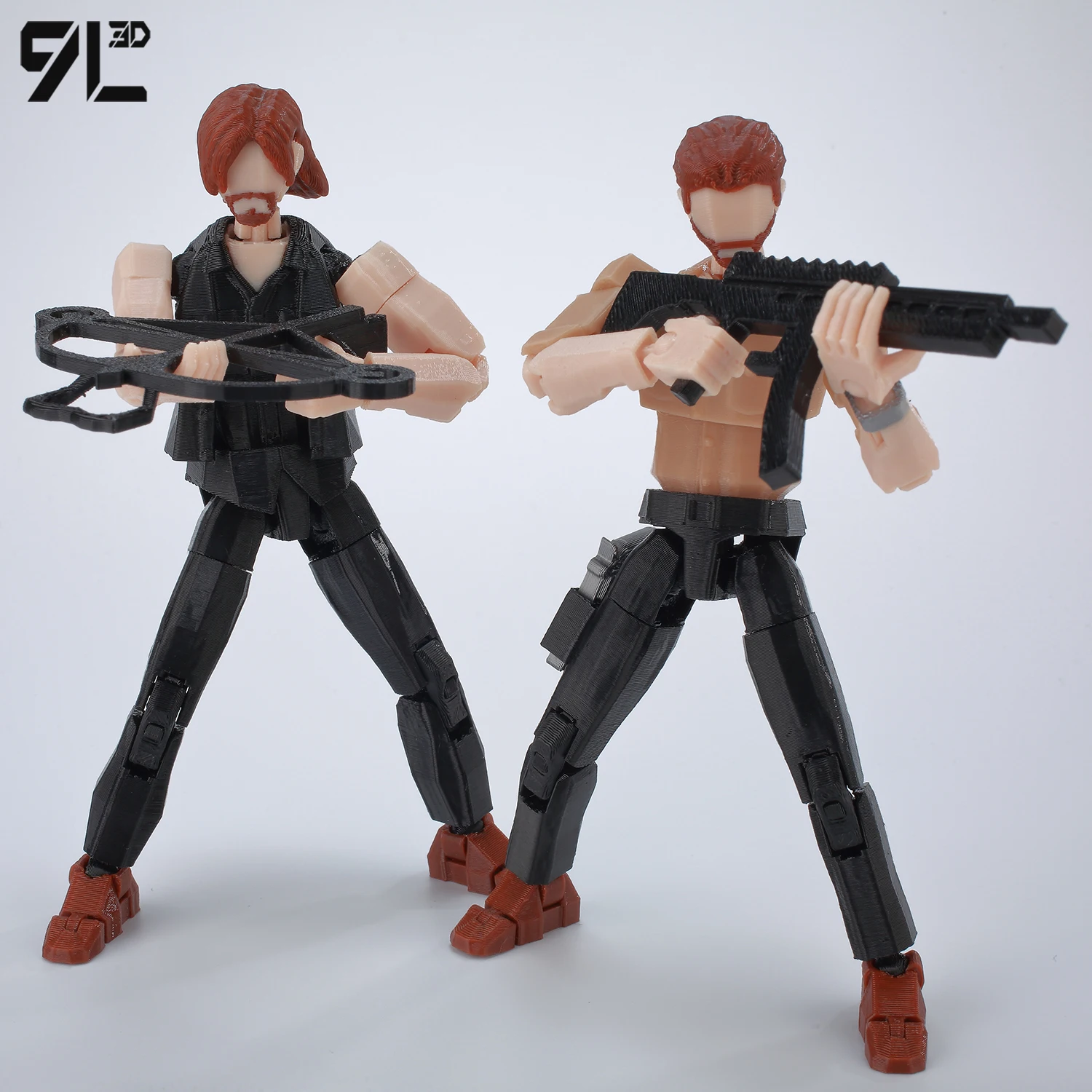 9L3D T13 Lucky13 داريل ديكسون القوس والنشاب هنتر عمل الشكل الدمية 13 مع دراجة نارية متعددة المفاصل تحصيل لعبة مجسمة Titan13