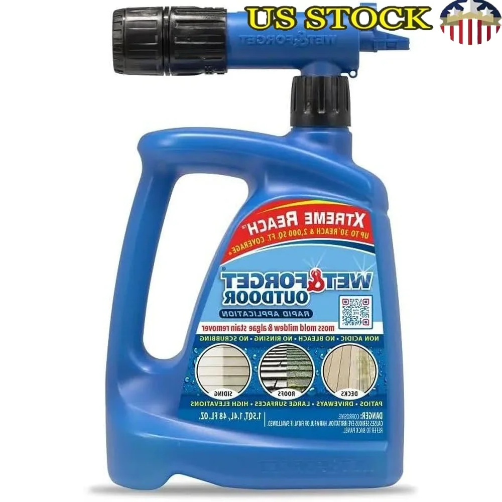 

Outdoor Multi-Surface Cleaner Moss Mold Mildew Algae Stain Remover Xtreme Reach Nozzle Up to 2000 Sq Ft Bleach Free