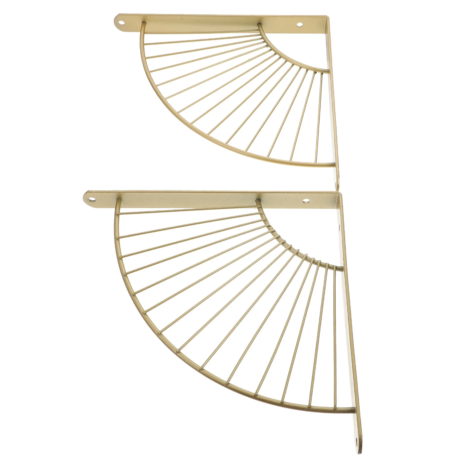 

2Pcs Wall Shelf Support Bracket Iron Fan Shape Durable Support Frame for Bathroom Kitchen Bedroom Wall Mounted Shelf Fixator