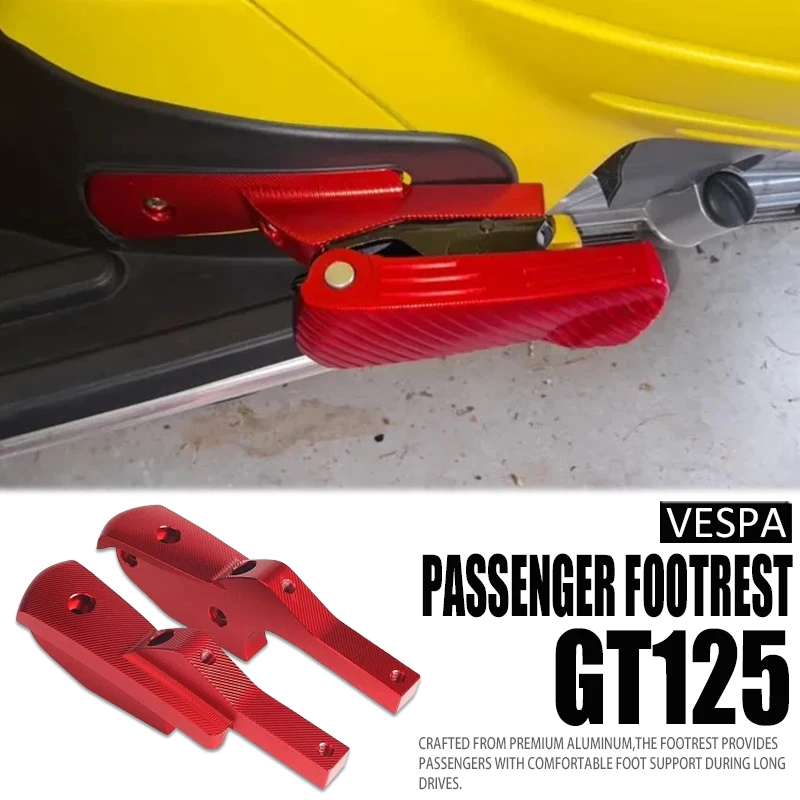 New Motorcycle Passenger Rear Footrests Foot Peg Extended Footpegs Accessories For Vespa GT 60 GTS GTV 125 150 200 250 300 300ie