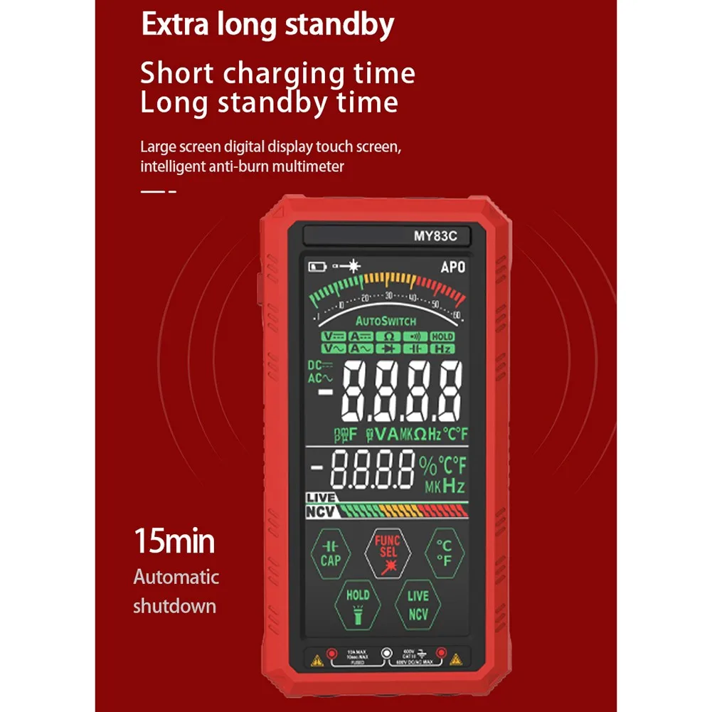 For Low Light Environments Smart Digital Multimeter Rechargeable Voltage Tester Multimeter Live Wire Identification