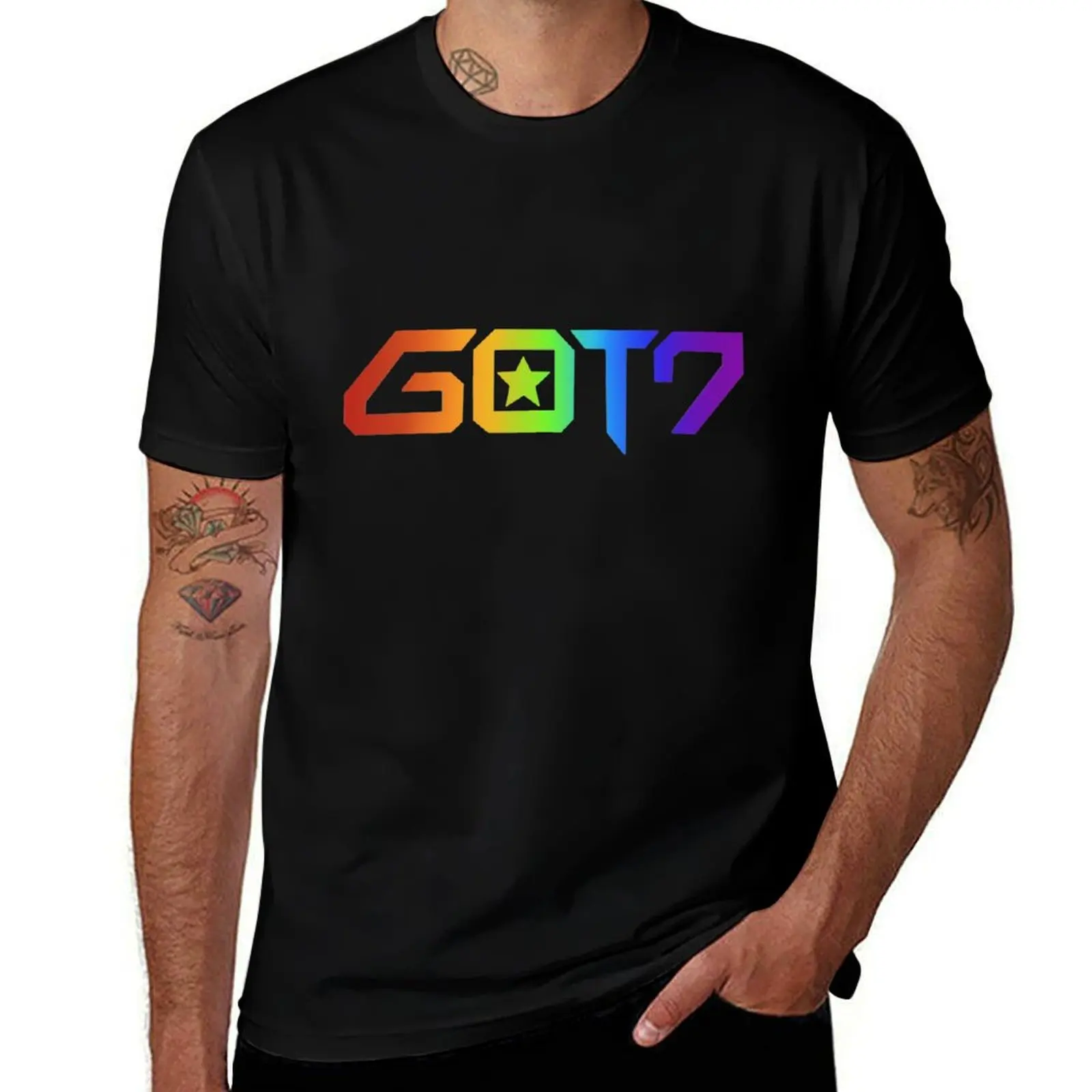 

Got7 Rainbow Logo T-Shirt t shirts cotton 100% man t shirts cotton T-Shirt