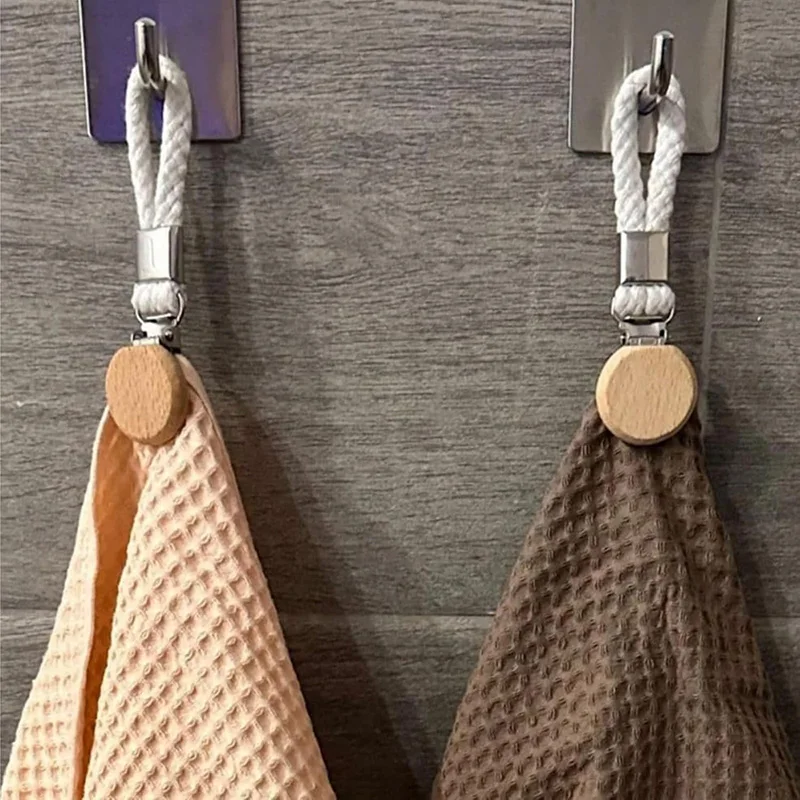 2/4Pcs Hanging Tea Towels Clip Multifunctional Towel Clip Kitchen Towels Clip with Hanging Loop Hand Towel Hangers for Bathroom