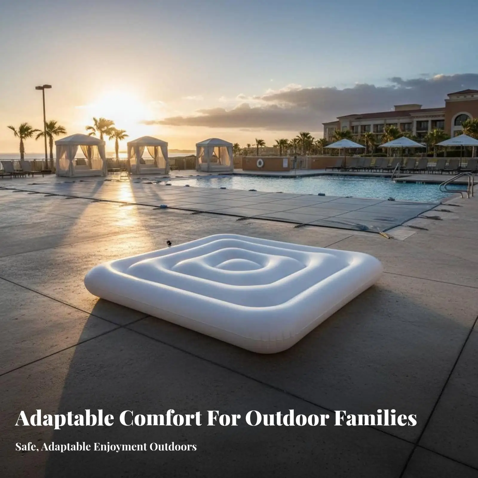 PVC Pool Cover Inflatable Spa Thermal Lid Energy Efficient Protector for Outdoor Jacuzzi Tub Cold Resistant Durable