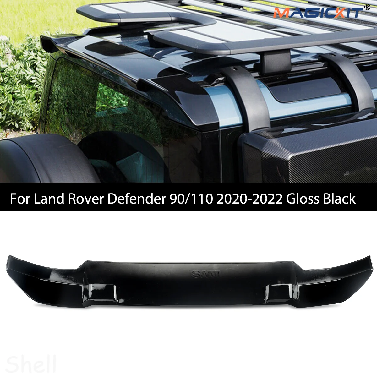 MAGICKIT FOR Land Rover Defender 90 2-Door / 110 4-Door 2020 2021 2022 2023 CAR Accessories Roof Spoiler With Adhesive Tape