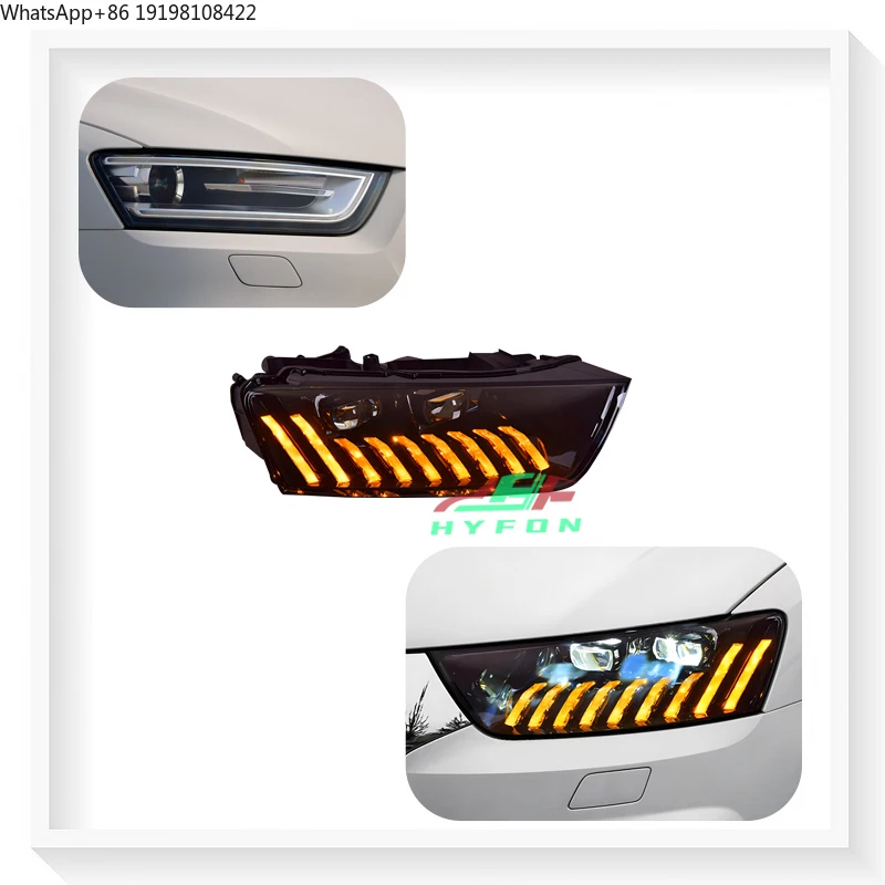 For Audi Q3 2013-2018 Upgrade Q8 Style Full LED Headlight LED Daytime Running Lights Streaming Turn Signal Plug and Play