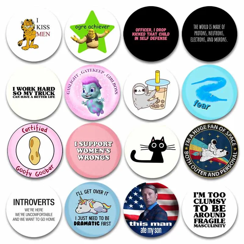 Insignia de Hannibal de película de terror, imagen divertida creativa, palabras, alfileres esmaltados, insignia para mochila de dibujos animados, accesorios de joyería, regalos para amigos