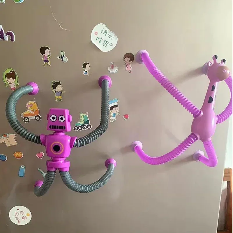 2 teile/los Saugnapf Teleskop Rohr Roboter Form Stretch Rohr Giraffe Pädagogisches Dekompression Spielzeug Anti-stress Squeeze Spielzeug