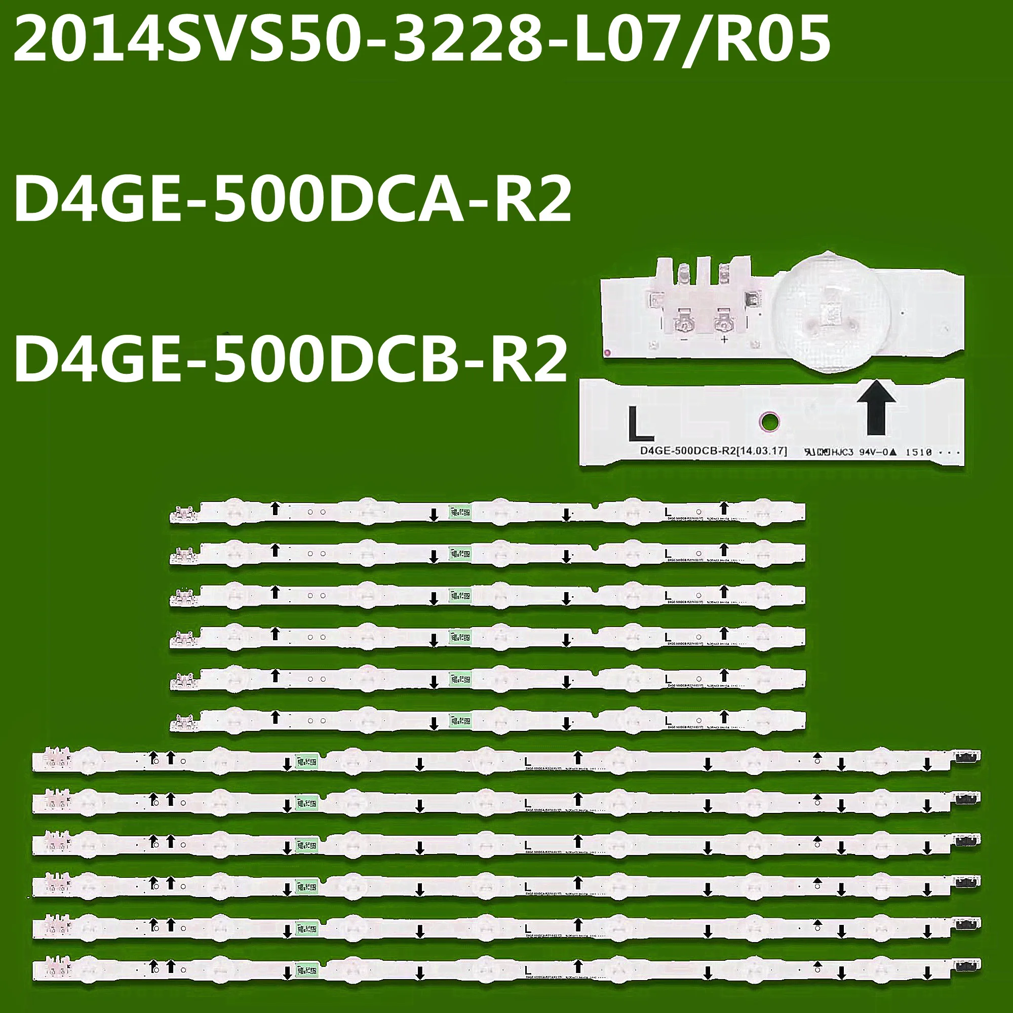 5TV=60PCS LED Strip 2014SVS50 D4GE-500DCA-R2 D4GE-500DCB-R2 BN96-30428A BN96-30427A UN50H6350 UN50J5300 UN50J5500 UN50H6400