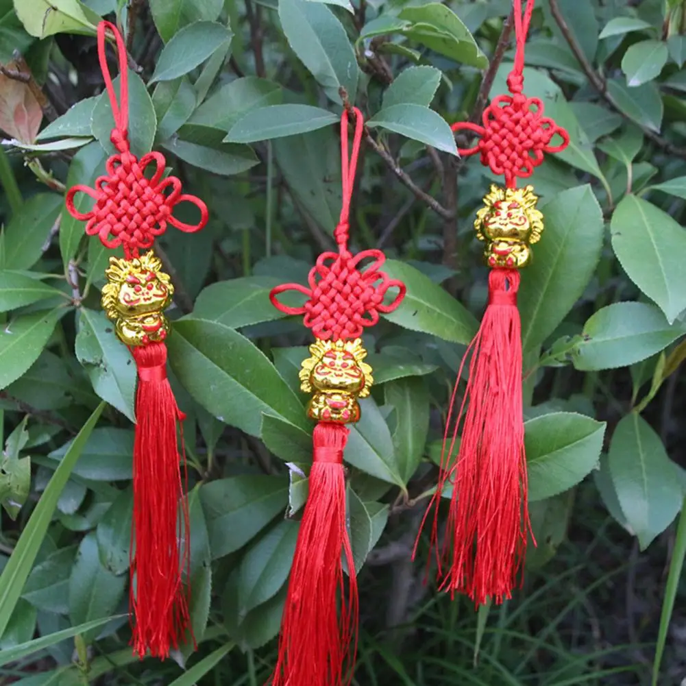 

Chinese Knot Decor with Tassels 2024 Year of Dragon Chinese Knot Hanging Decoration with Tassels Spring Festival Ornament Decor